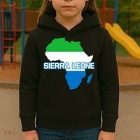 Sierra Leone Sierra Leonean Pride Flag Map Africa Print Kids Hoodie thumb 3