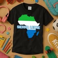 Sierra Leone Sierra Leonean Pride Flag Map Africa Print Kids T-Shirt thumb 3