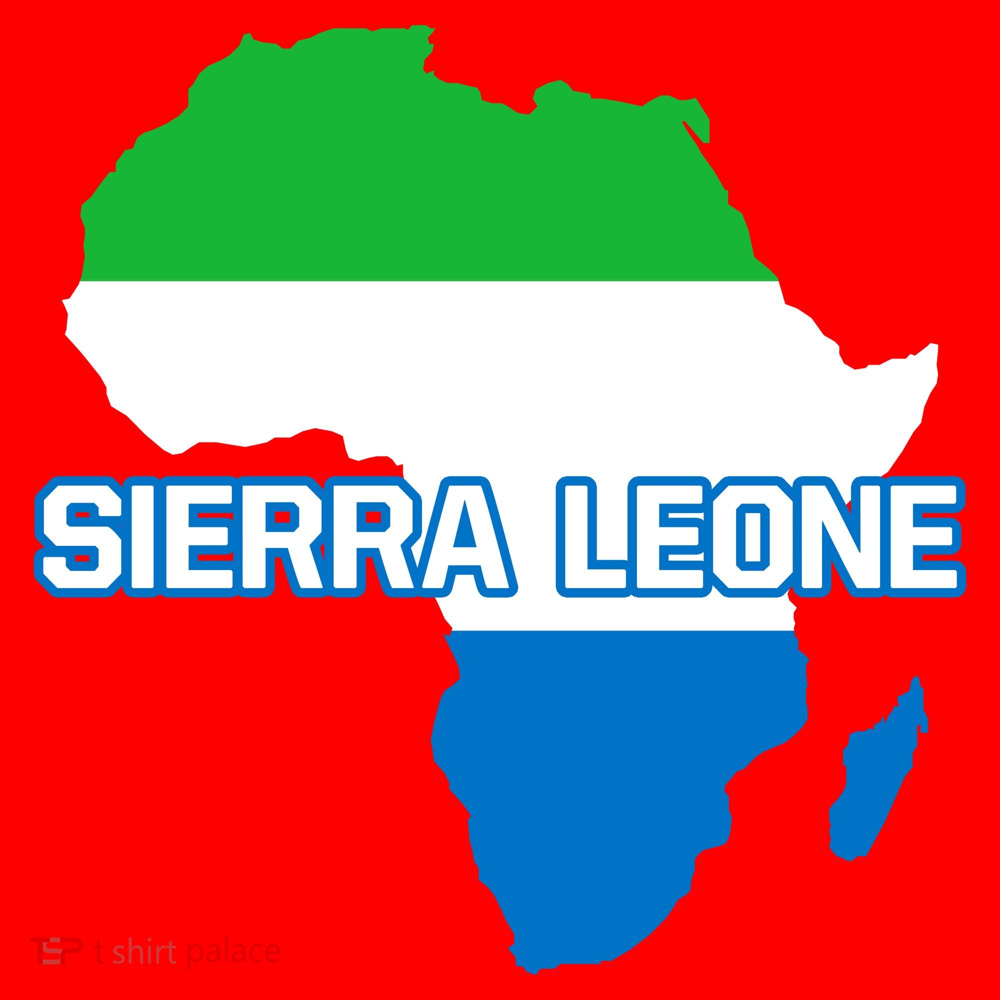 Sierra Leone Sierra Leonean Pride Flag Map Africa Print Santa Hat