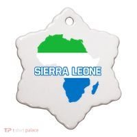 Sierra Leone Sierra Leonean Pride Flag Map Africa Print Ceramic Ornament thumb 0