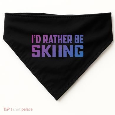 Skiing Lover Skier Winter Snow Id Rather Be Skiing Gift USA-Made Doggie Bandana