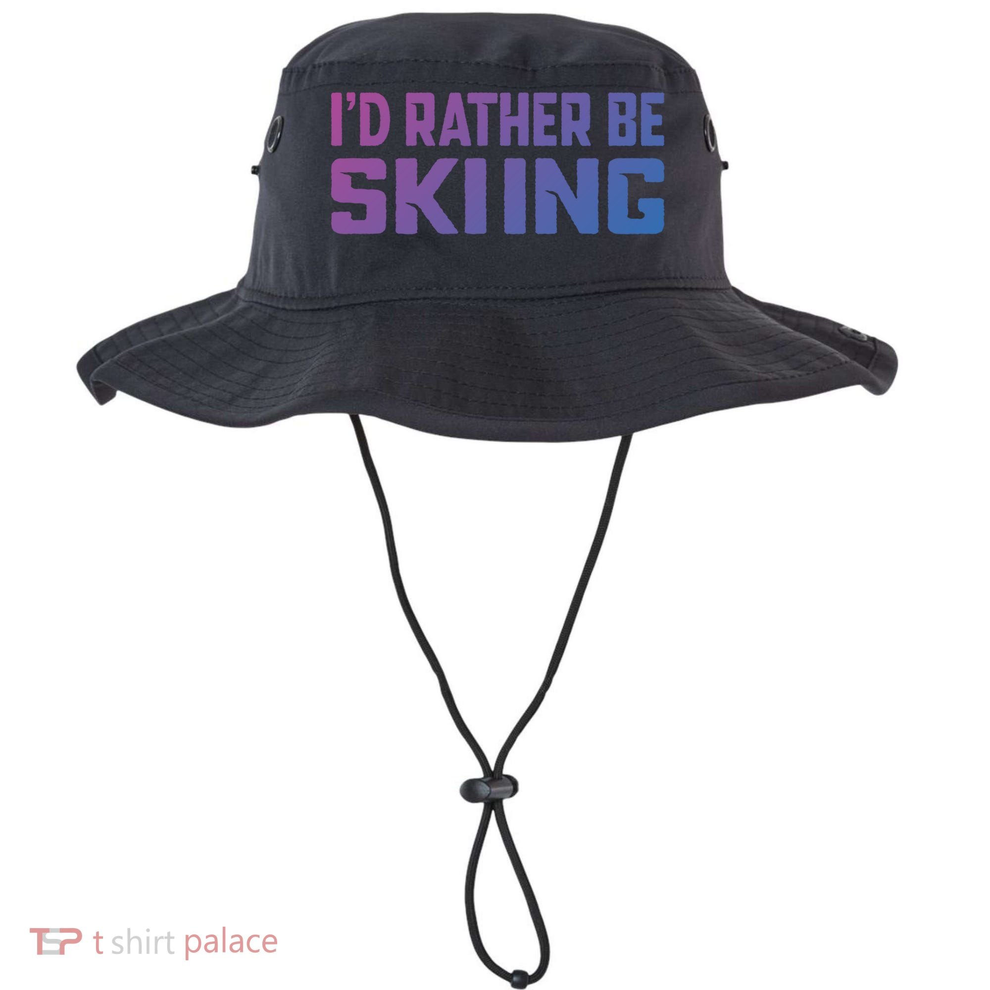 Skiing Lover Skier Winter Snow Id Rather Be Skiing Gift Bucket Hat