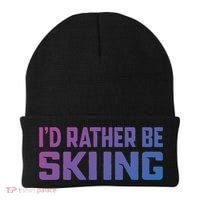 Skiing Lover Skier Winter Snow Id Rather Be Skiing Gift Beanie thumb 0