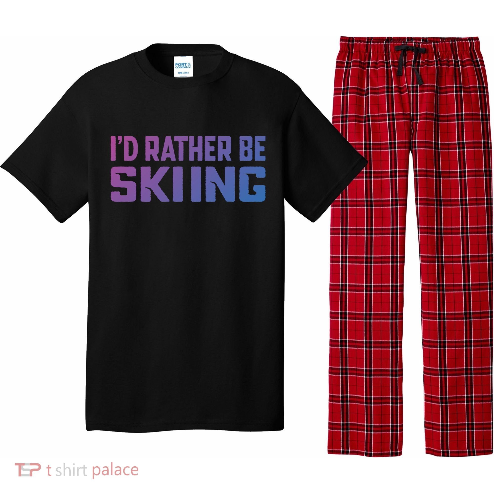 Skiing Lover Skier Winter Snow Id Rather Be Skiing Gift Pajama Set