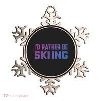 Skiing Lover Skier Winter Snow Id Rather Be Skiing Gift Ornament thumb 0