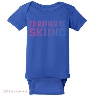 Skiing Lover Skier Winter Snow Id Rather Be Skiing Gift Baby Bodysuit