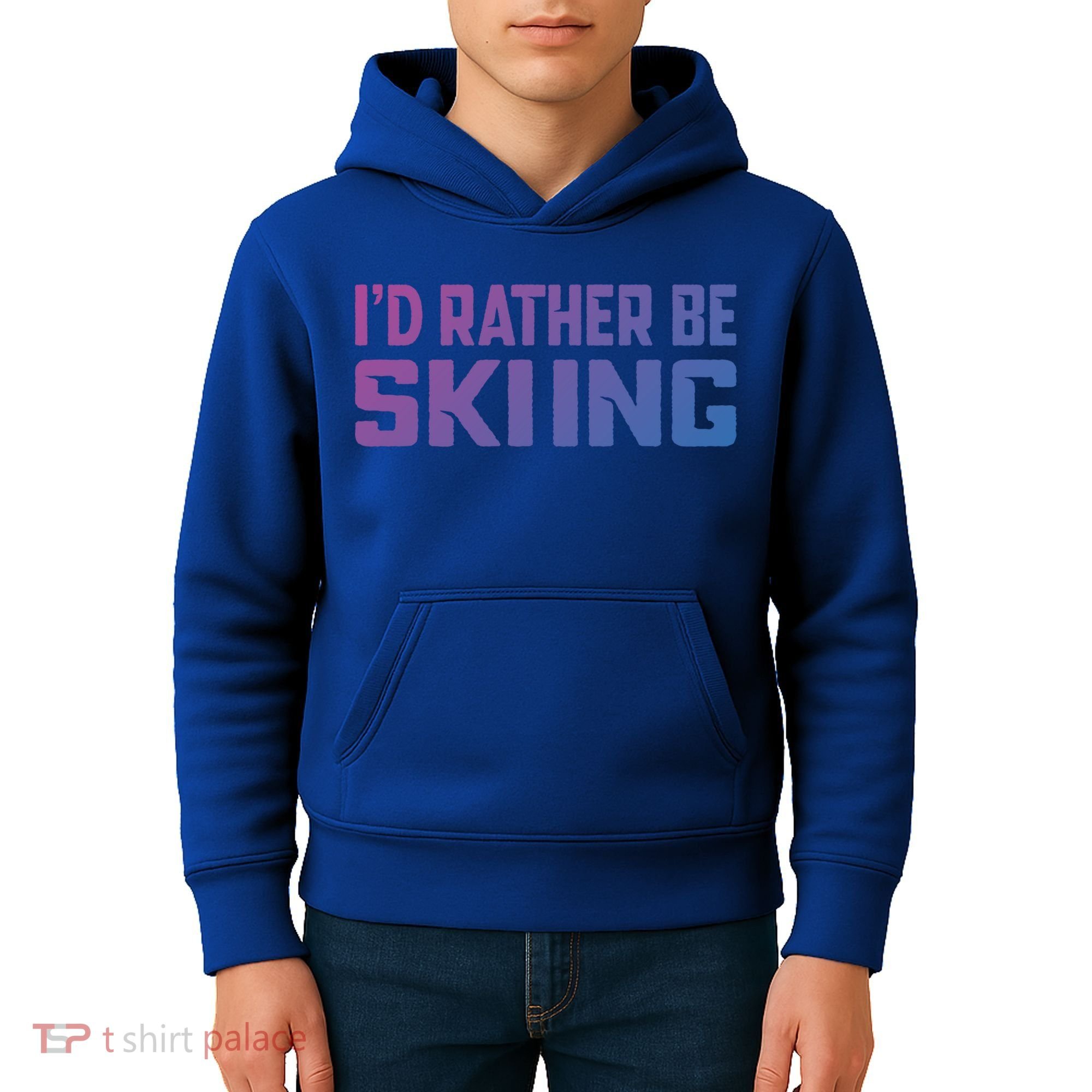 Skiing Lover Skier Winter Snow Id Rather Be Skiing Gift Kids Hoodie