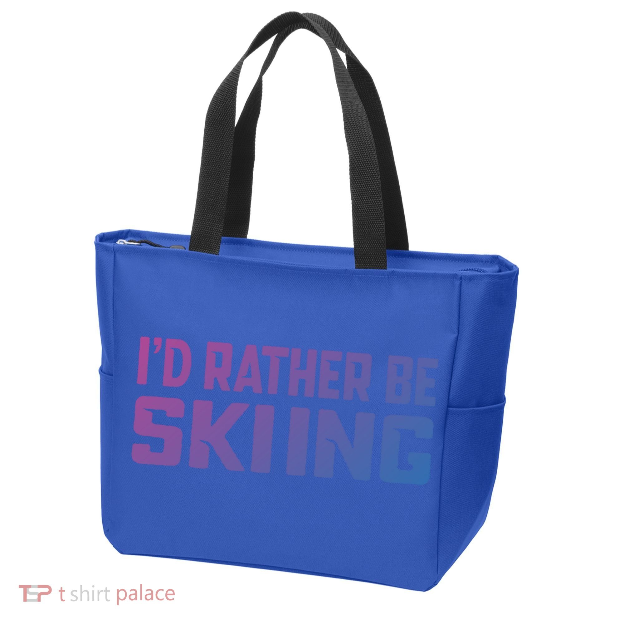 Skiing Lover Skier Winter Snow Id Rather Be Skiing Gift Tote Bag