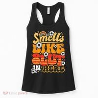 Smells Like Slut In Here Offensive Adult Humor Retro Groovy Women's Tank Top thumb 0