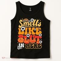 Smells Like Slut In Here Offensive Adult Humor Retro Groovy Tank Top thumb 2