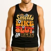 Smells Like Slut In Here Offensive Adult Humor Retro Groovy Tank Top thumb 3