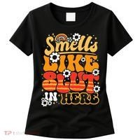 Smells Like Slut In Here Offensive Adult Humor Retro Groovy Women's T-Shirt thumb 0