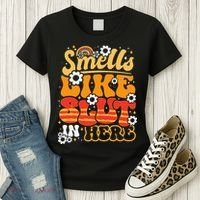 Smells Like Slut In Here Offensive Adult Humor Retro Groovy Women's T-Shirt thumb 3