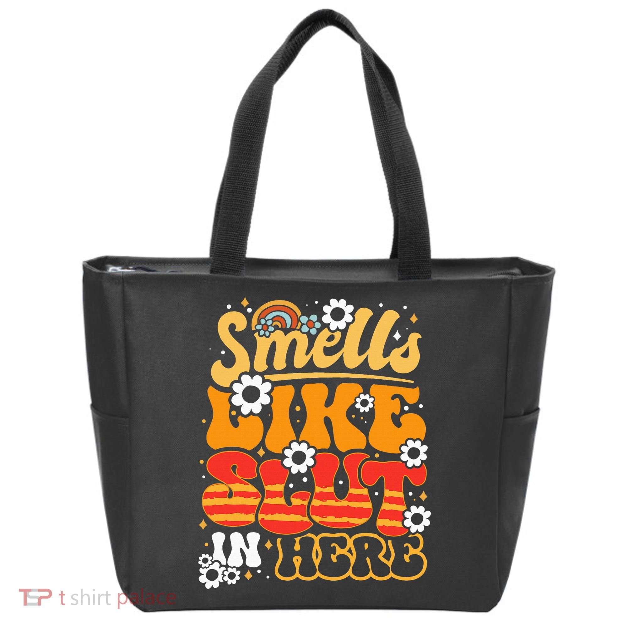 Smells Like Slut In Here Offensive Adult Humor Retro Groovy Tote Bag