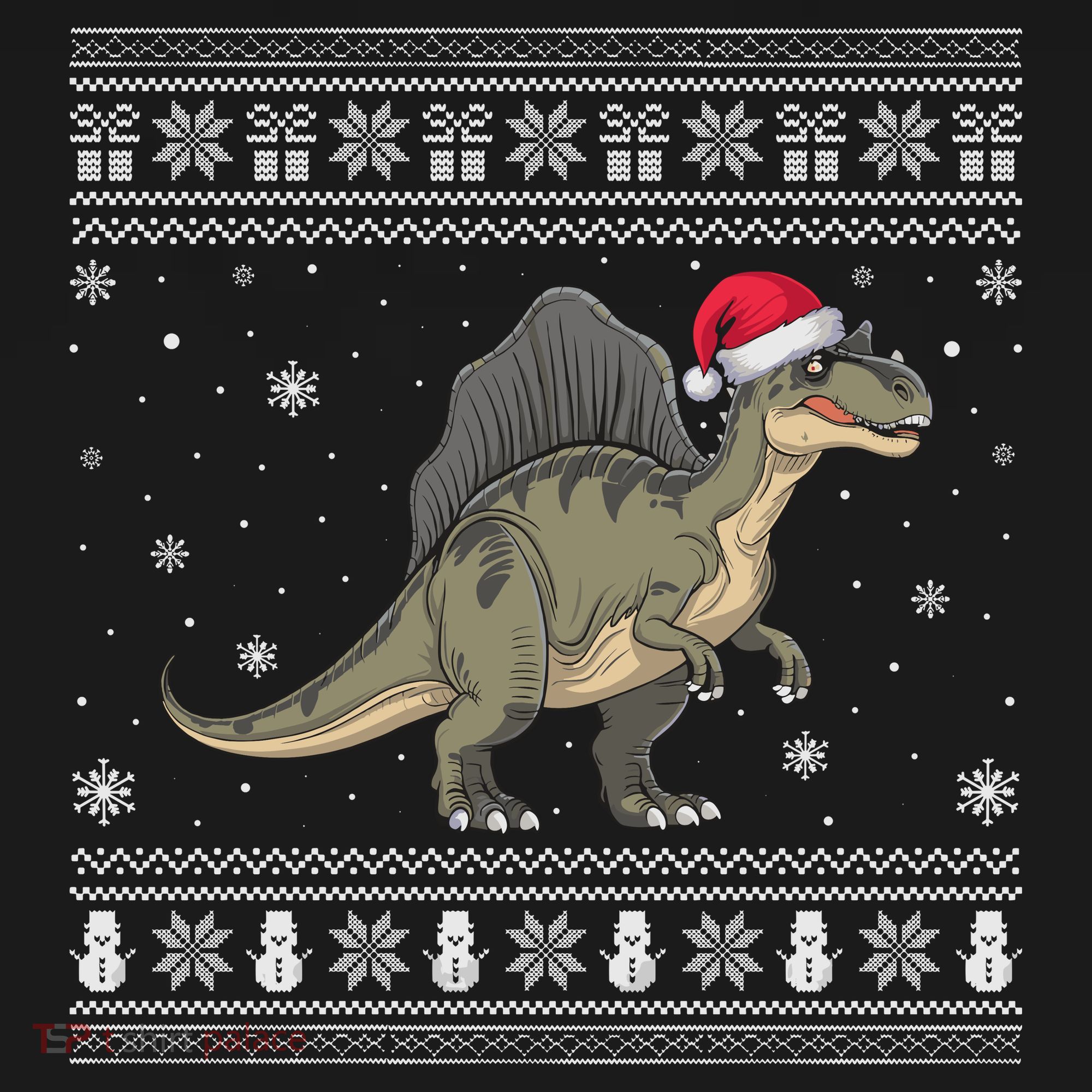 Spinosaurus Lovers Santa Ugly Xmas Sweater Ornament