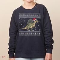 Spinosaurus Lovers Santa Ugly Xmas Sweater Women's Sweatshirt thumb 0