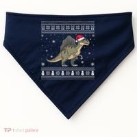 Spinosaurus Lovers Santa Ugly Xmas Sweater USA-Made Doggie Bandana thumb 0