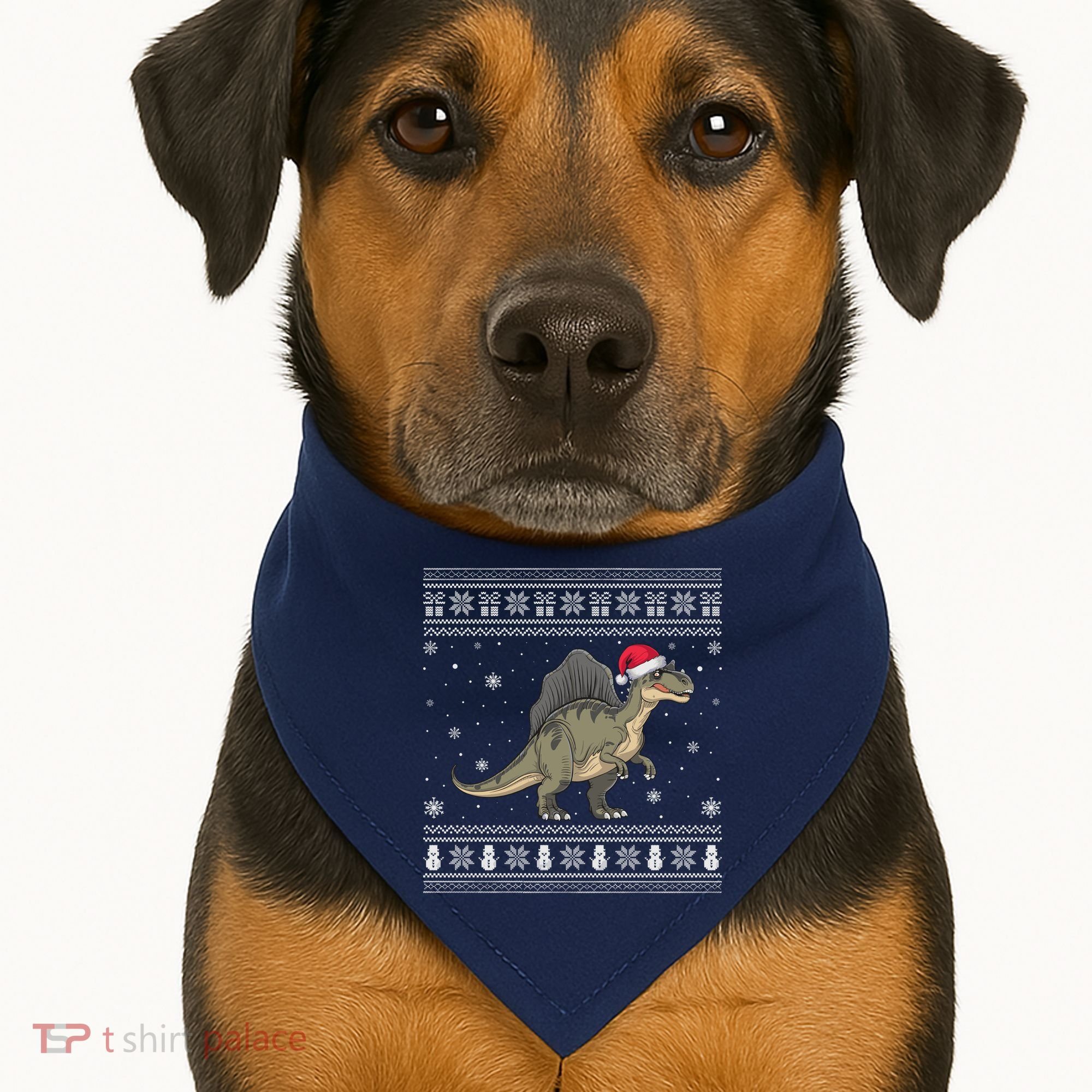 Spinosaurus Lovers Santa Ugly Xmas Sweater USA-Made Doggie Bandana