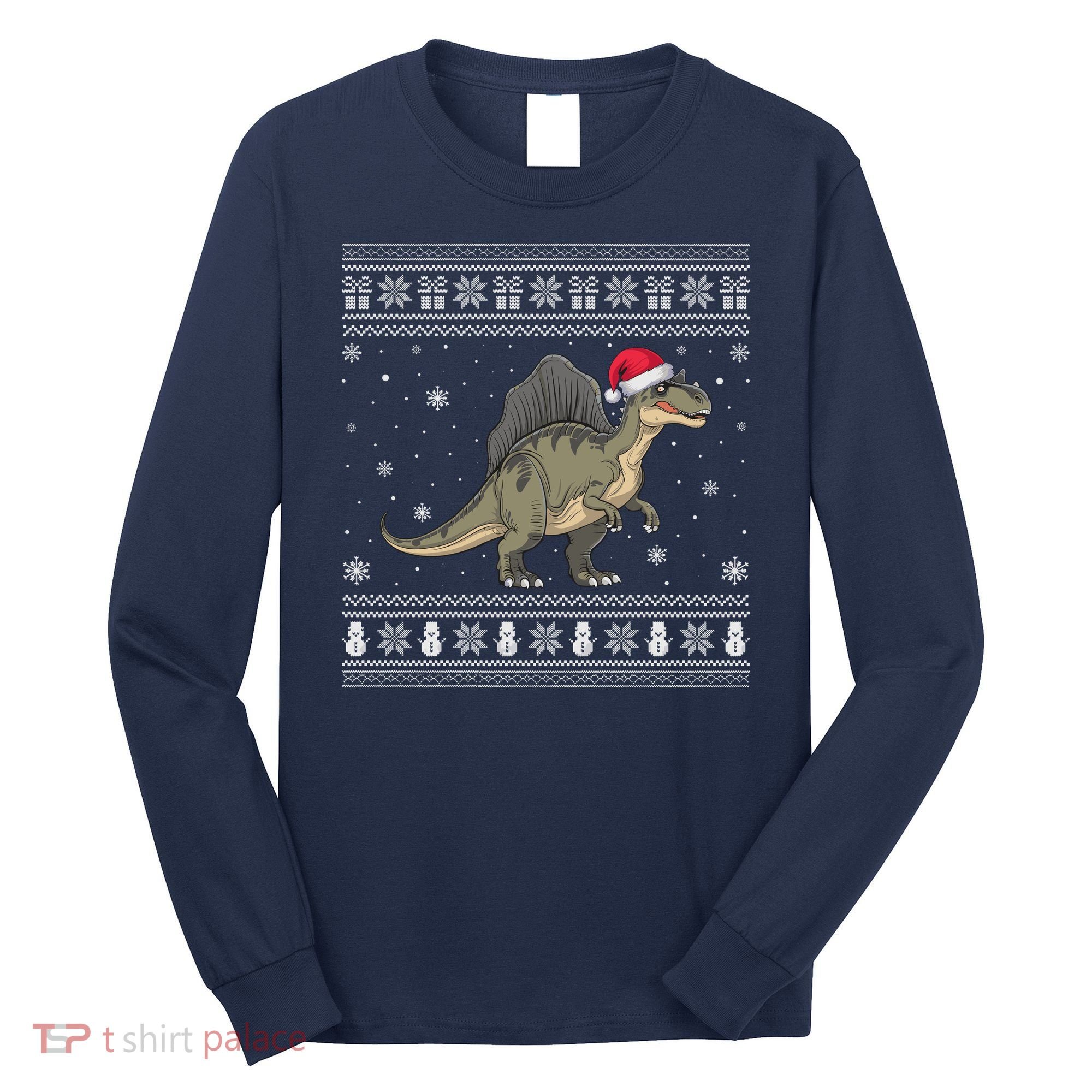 Spinosaurus Lovers Santa Ugly Xmas Sweater Long Sleeve Shirt