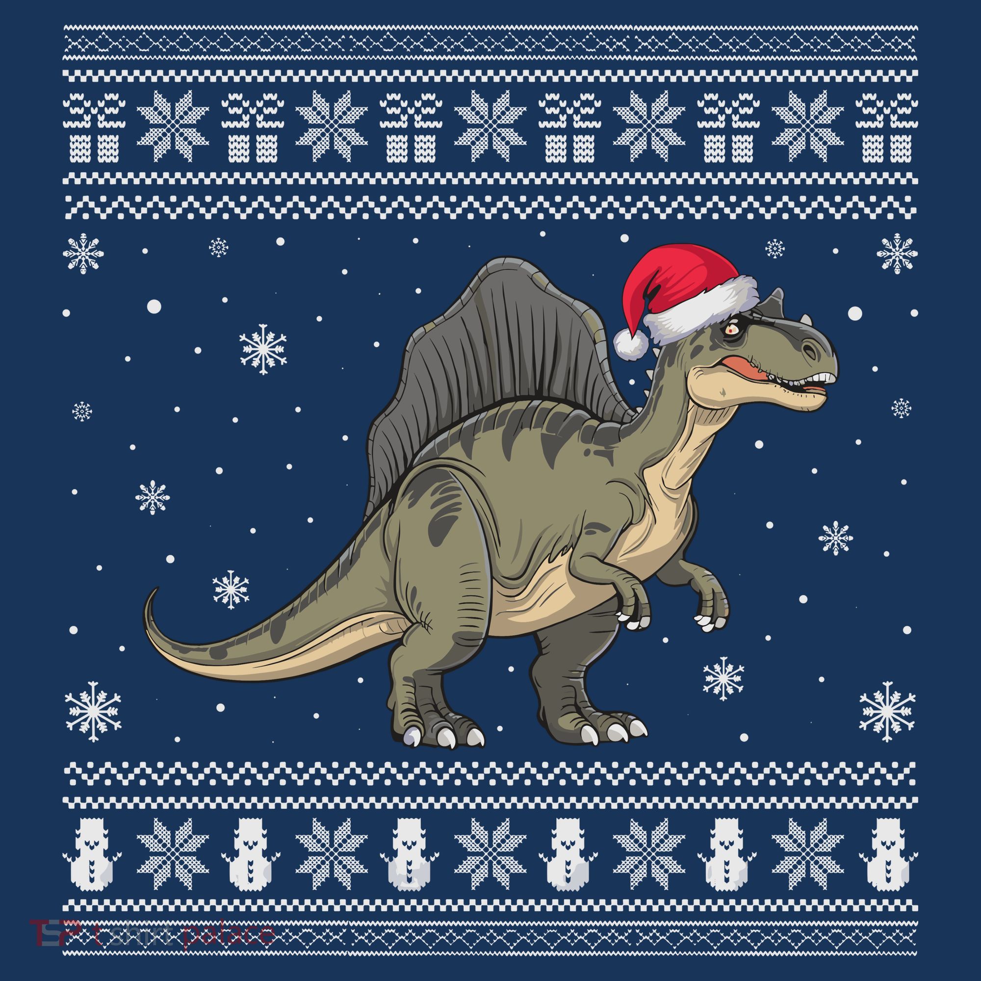 Spinosaurus Lovers Santa Ugly Xmas Sweater Apron