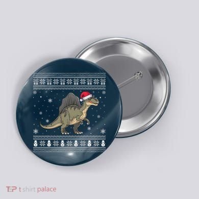 Spinosaurus Lovers Santa Ugly Xmas Sweater Button