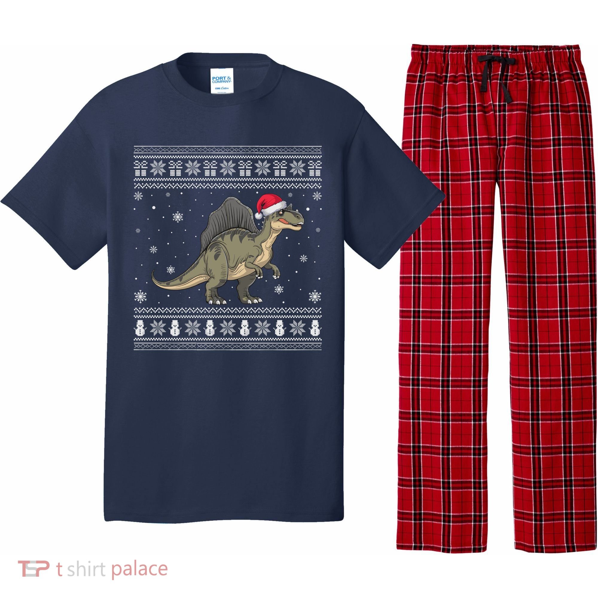 Spinosaurus Lovers Santa Ugly Xmas Sweater Pajama Set