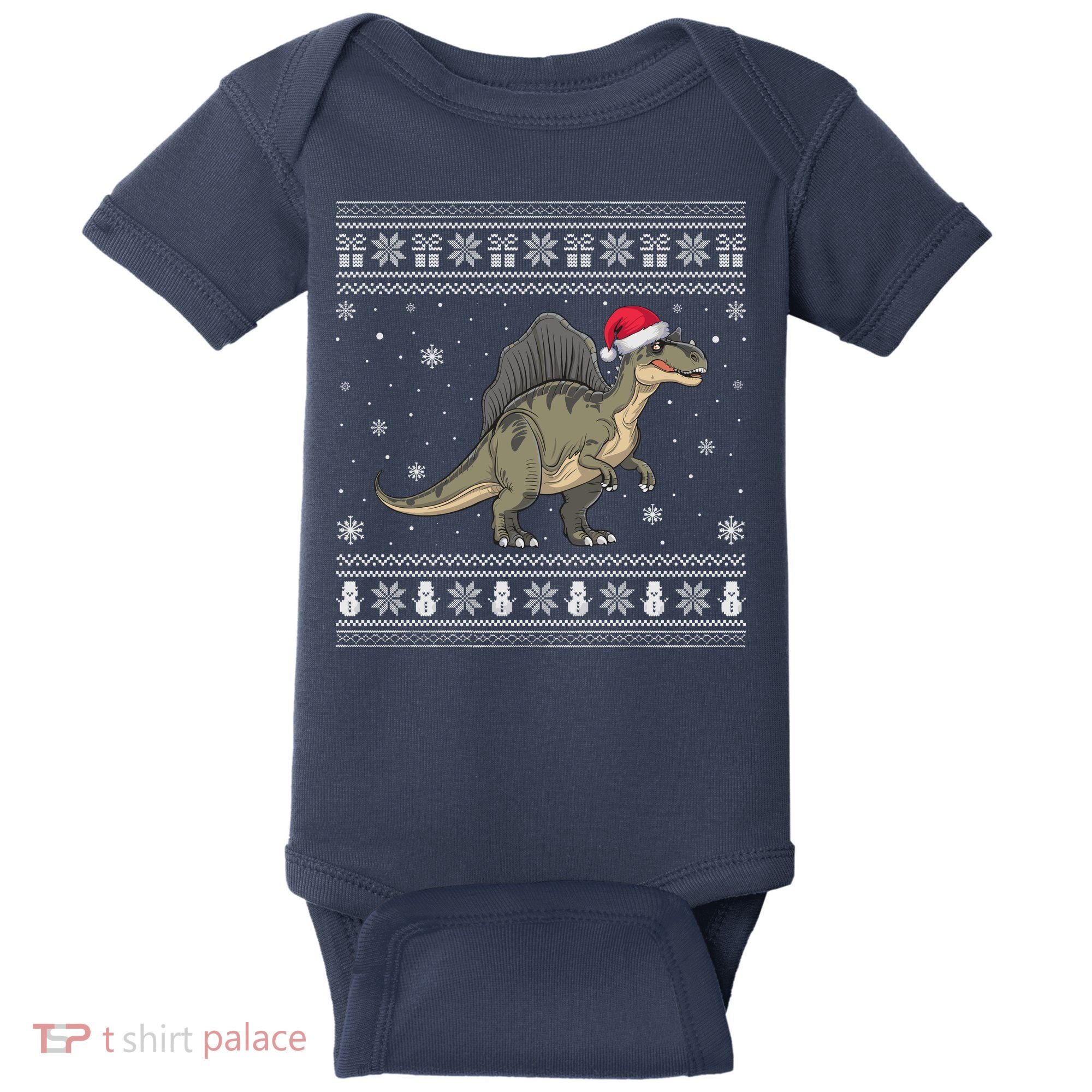Spinosaurus Lovers Santa Ugly Xmas Sweater Baby Bodysuit