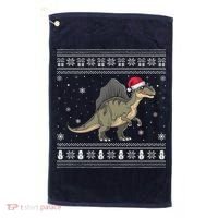 Spinosaurus Lovers Santa Ugly Xmas Sweater Golf Towel thumb 0