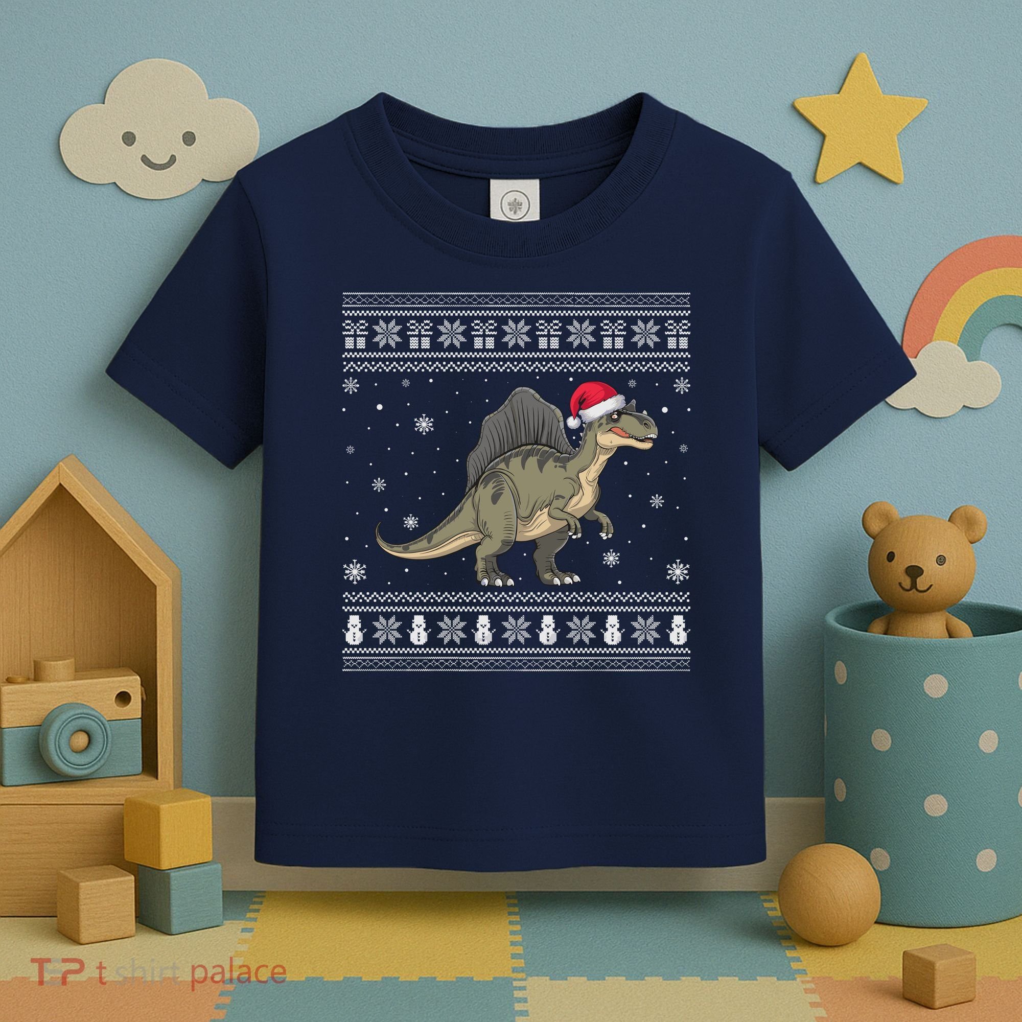 Spinosaurus Lovers Santa Ugly Xmas Sweater Toddler T-Shirt