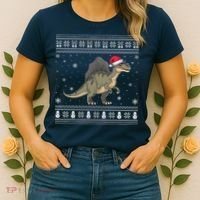Spinosaurus Lovers Santa Ugly Xmas Sweater Women's T-Shirt thumb 2