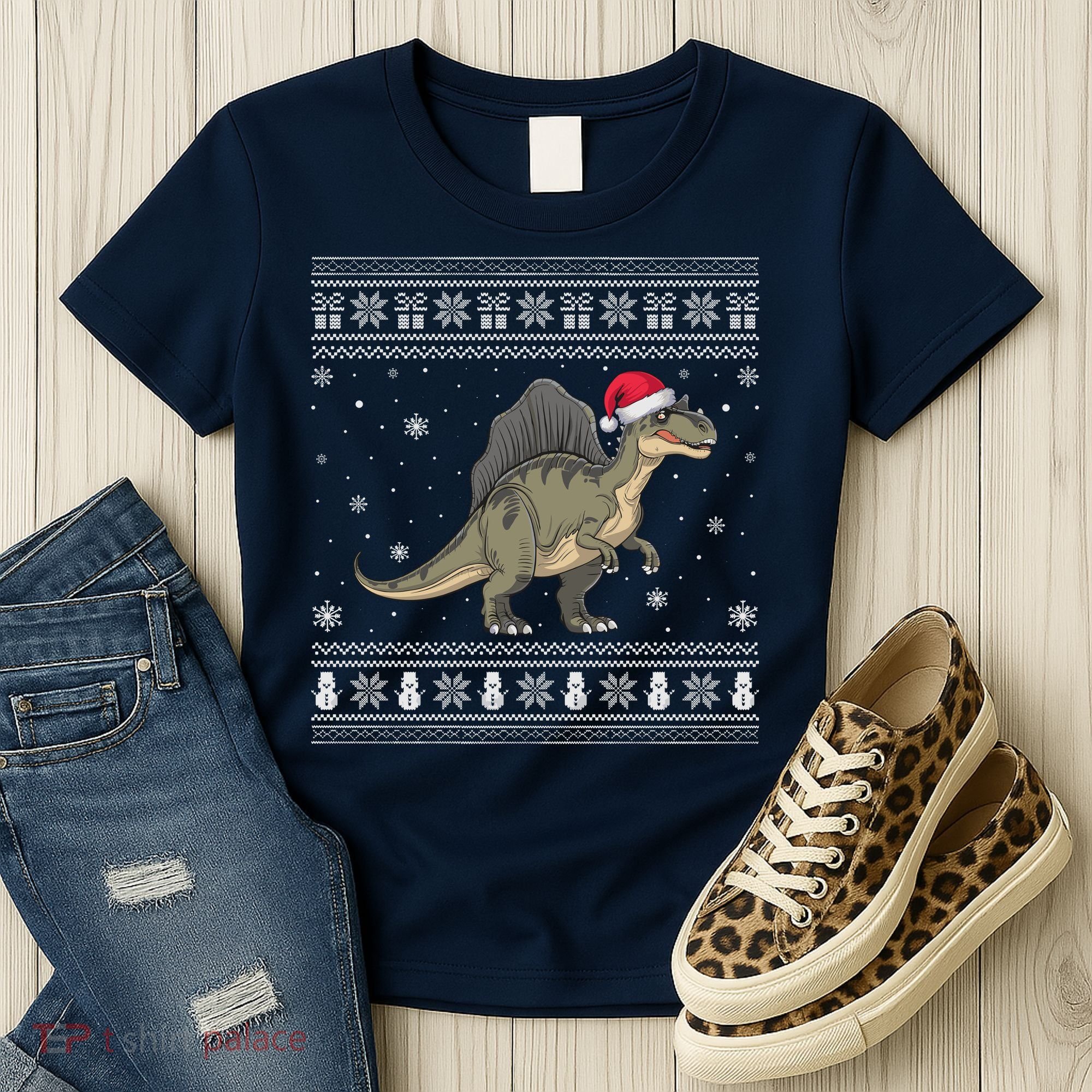Spinosaurus Lovers Santa Ugly Xmas Sweater Women's T-Shirt