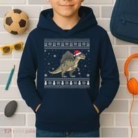 Spinosaurus Lovers Santa Ugly Xmas Sweater Kids Hoodie thumb 2