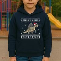 Spinosaurus Lovers Santa Ugly Xmas Sweater Kids Hoodie thumb 3