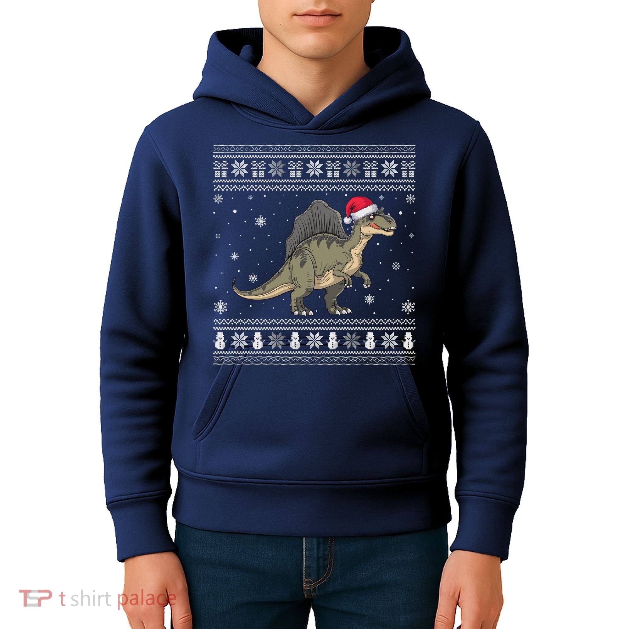 Spinosaurus Lovers Santa Ugly Xmas Sweater Kids Hoodie