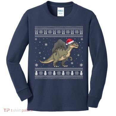 Spinosaurus Lovers Santa Ugly Xmas Sweater Kids Long Sleeve Shirt