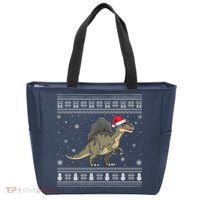 Spinosaurus Lovers Santa Ugly Xmas Sweater Tote Bag thumb 0