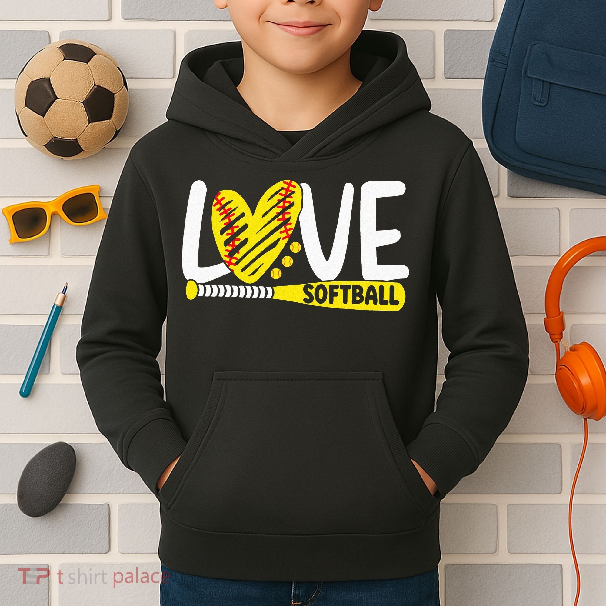 Softball Love Softball Kids Hoodie