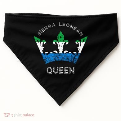 Sierra Leone Sierra Leonean Queen Crown Leonean Pride USA-Made Doggie Bandana