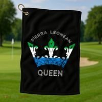 Sierra Leone Sierra Leonean Queen Crown Leonean Pride Golf Towel thumb 1