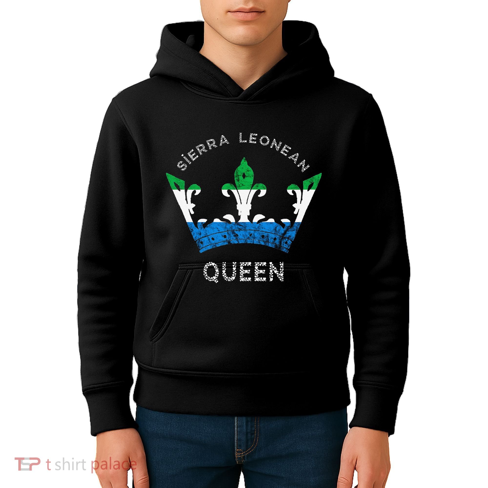 Sierra Leone Sierra Leonean Queen Crown Leonean Pride Kids Hoodie