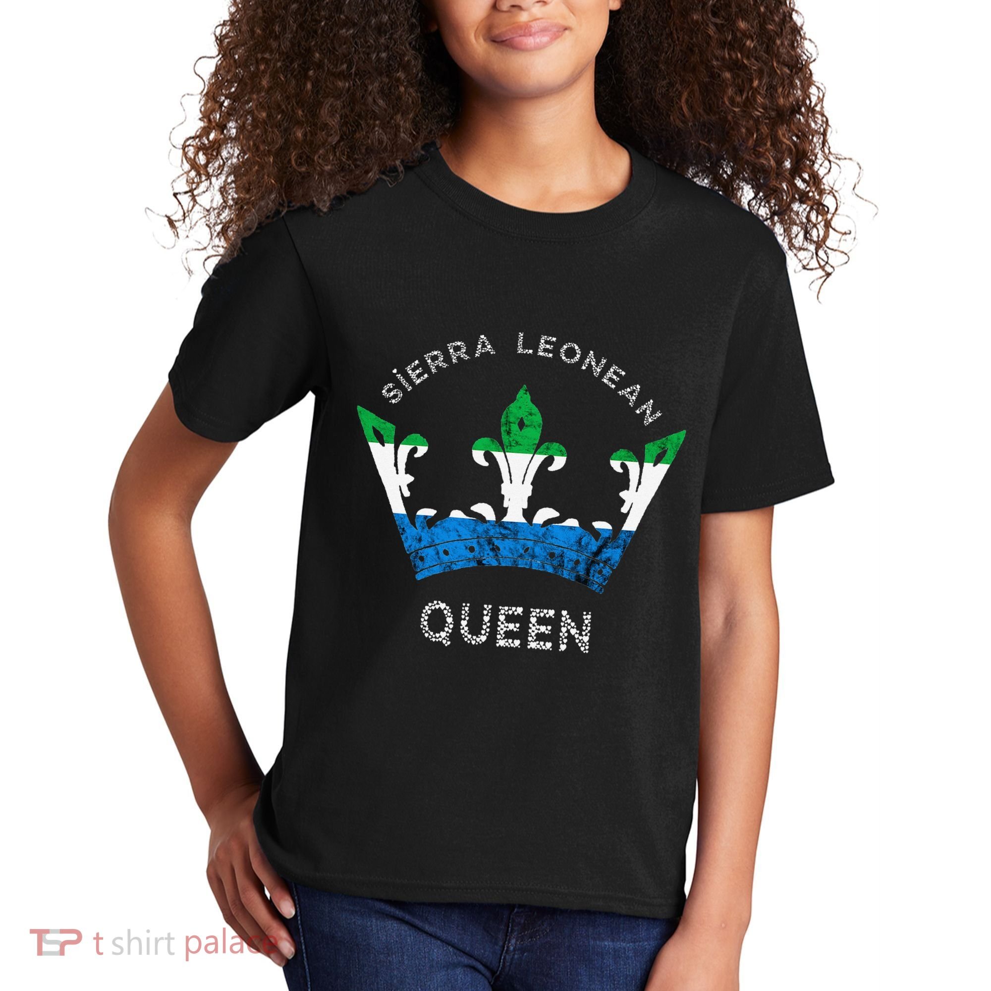 Sierra Leone Sierra Leonean Queen Crown Leonean Pride Kids T-Shirt
