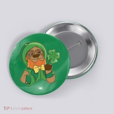 Sloth Leprechaun Button
