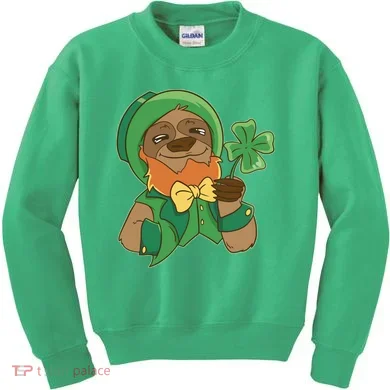 Sloth Leprechaun Kids Sweatshirt