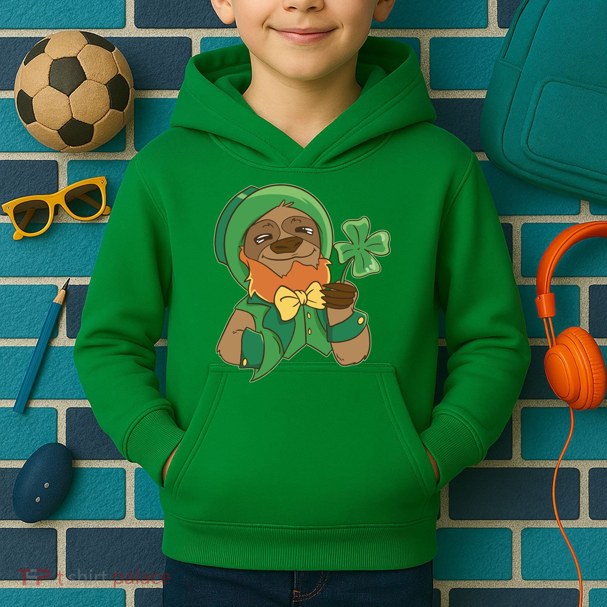 Sloth Leprechaun Kids Hoodie