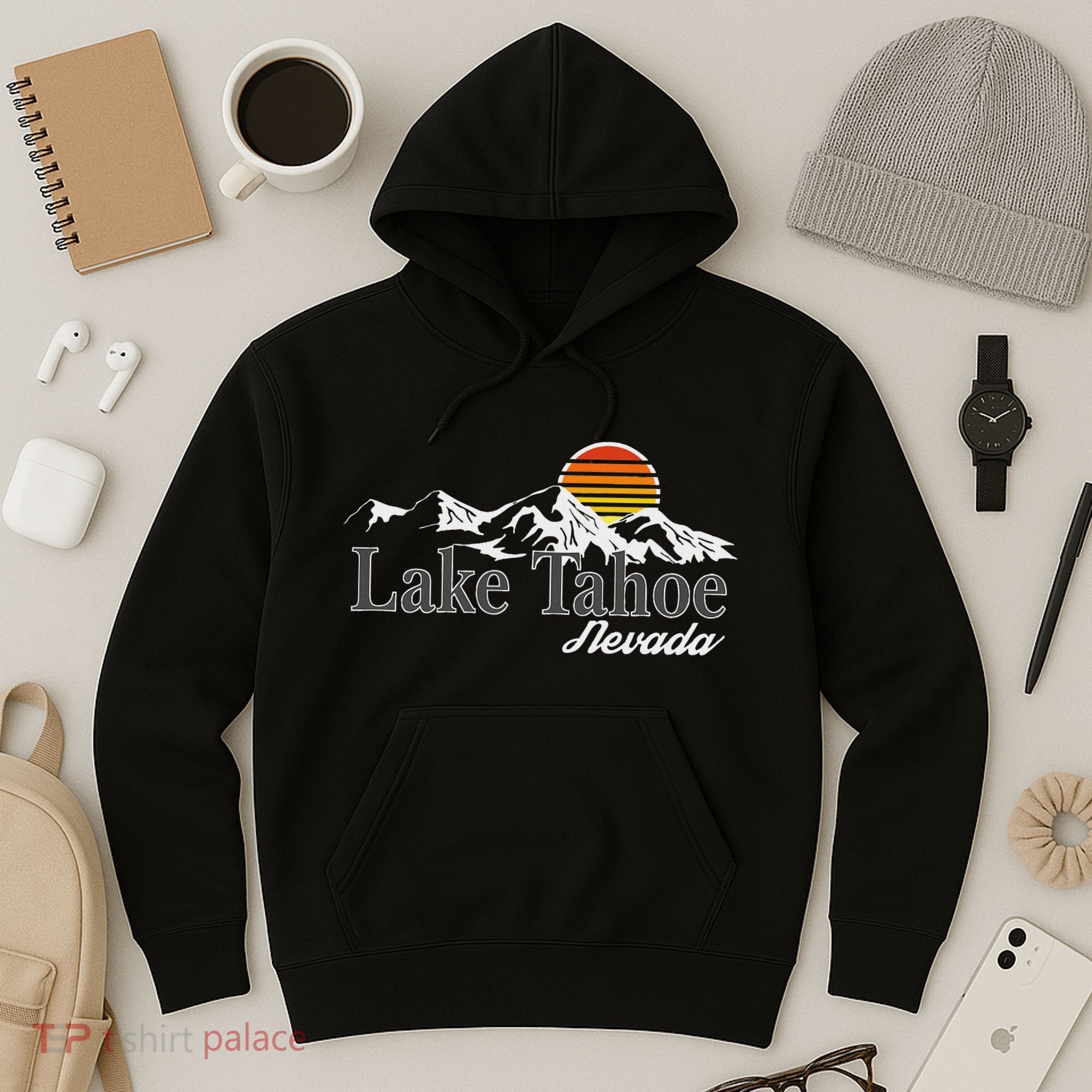 Skiing Lake Tahoe Nevada Mountain Lover Hoodie