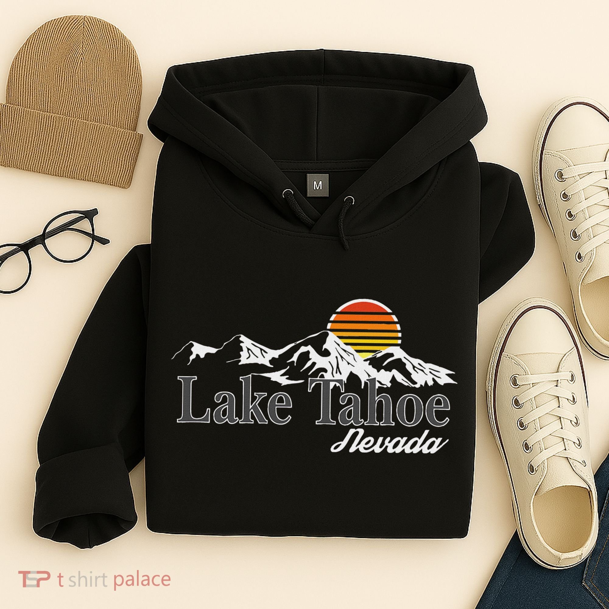 Skiing Lake Tahoe Nevada Mountain Lover Hoodie
