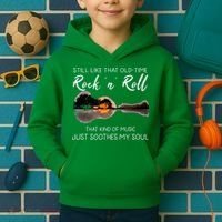 Still Like That Old Time Rock N Roll Music Guitar Kids Hoodie thumb 2