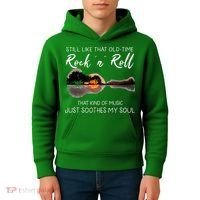 Still Like That Old Time Rock N Roll Music Guitar Kids Hoodie thumb 4