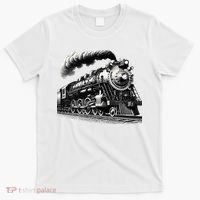 Steam Locomotive Train 4014 Vintage Railroad Big  Engine T-Shirt thumb 0