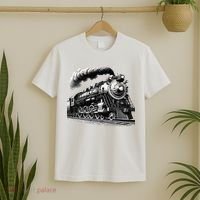Steam Locomotive Train 4014 Vintage Railroad Big  Engine T-Shirt thumb 2